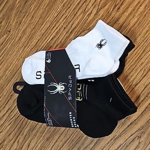 Spyder Men's Quarter Socks 6 Pair Size 6-12 NEW